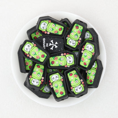 3D Mummy Coffin Silicone Focal Beads 20 pcs Colorful Assortment 4