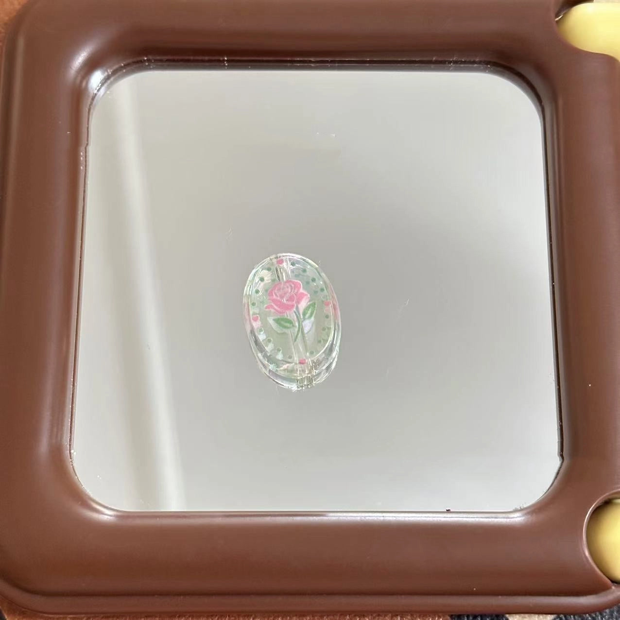 Transparent Oval Acrylic Beads 21mm Rose Pattern 10pcs 3
