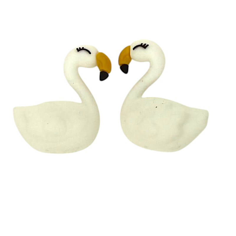 Silicone 3D Focal Beads Swan Smiling Cheerful Wings 2