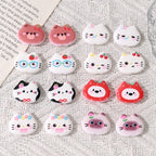 Cute Cat Head Printed Acrylic Beads 19mm 10pcs 4