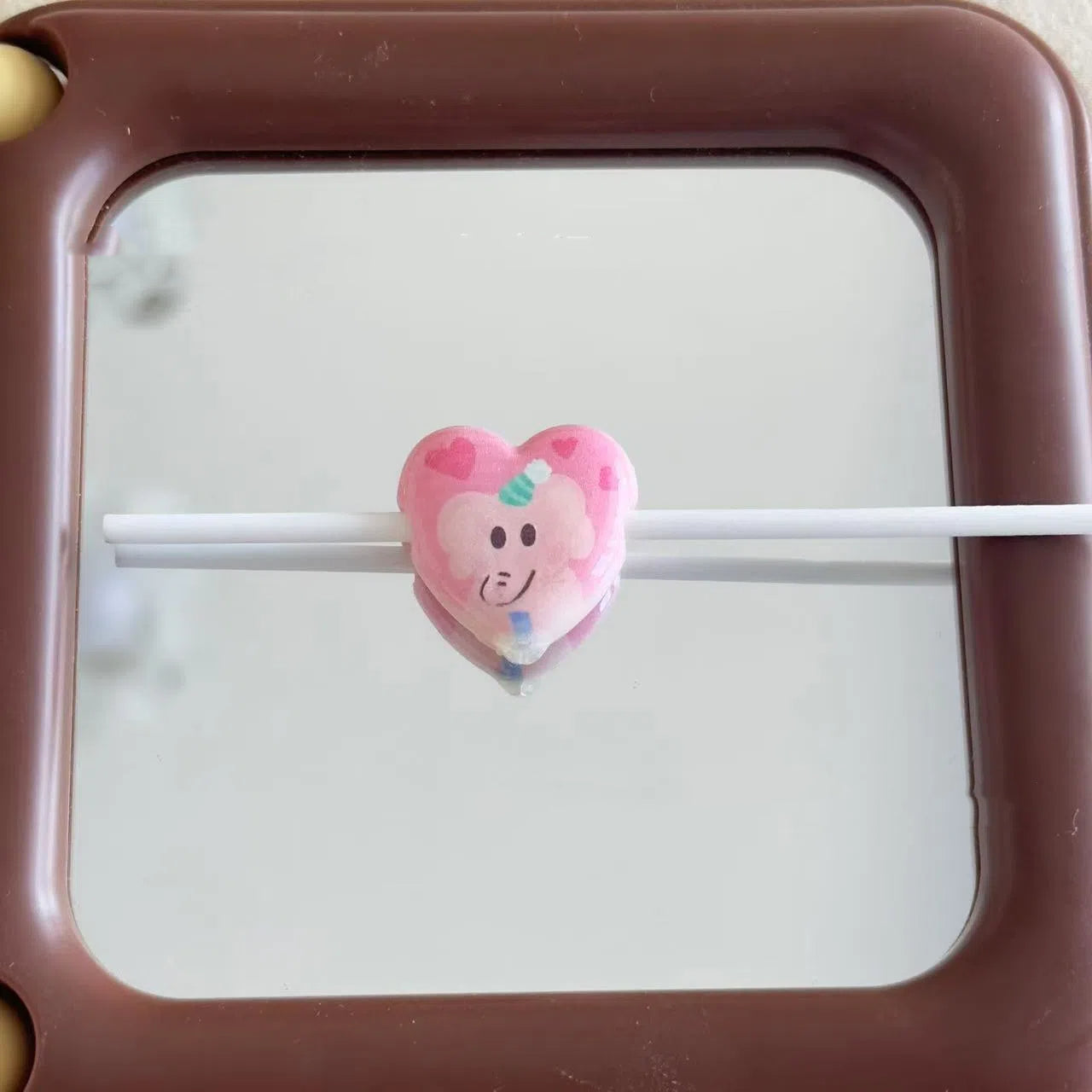 Cartoon Zoo Series Heart Acrylic Beads 25mm Pastel Colors 10pcs 10
