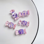 Hand Painted Wave Point Candy Acrylic Beads 14mm 5pcs 5