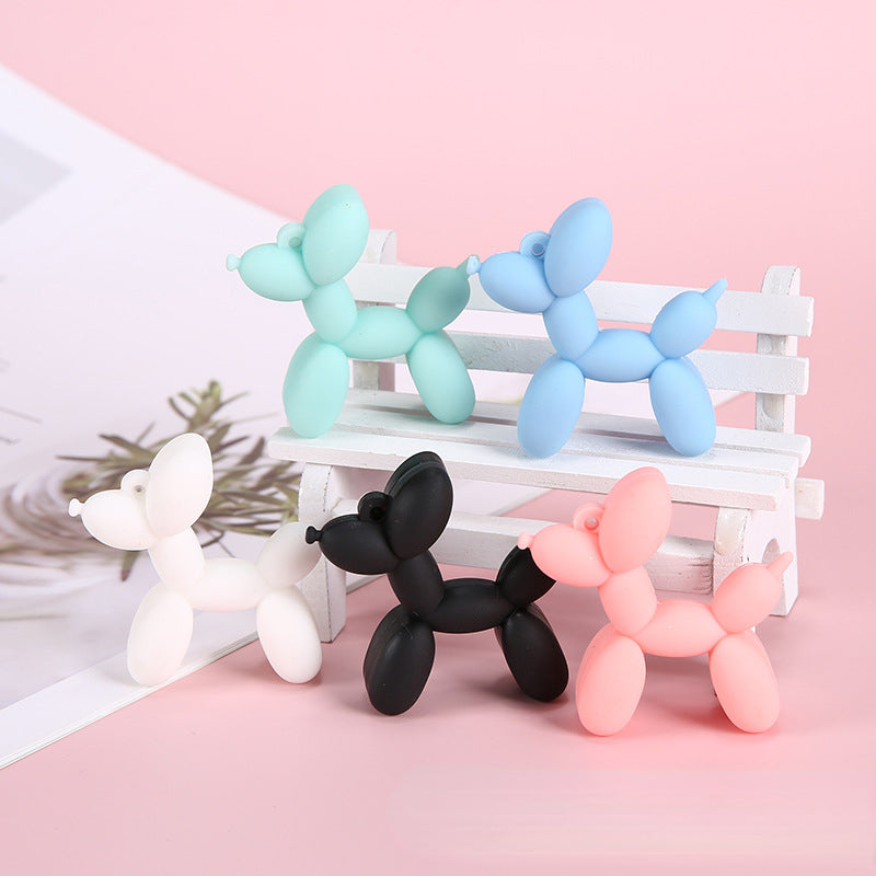 PVC Bubble Dog Keychain Cute Pastel Colors Playful Design