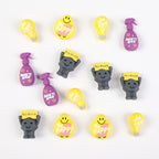 3D Silicone Focal Beads Motivational Icons Light Bulb Anxiety Spray Happy Face Rock 20pcs