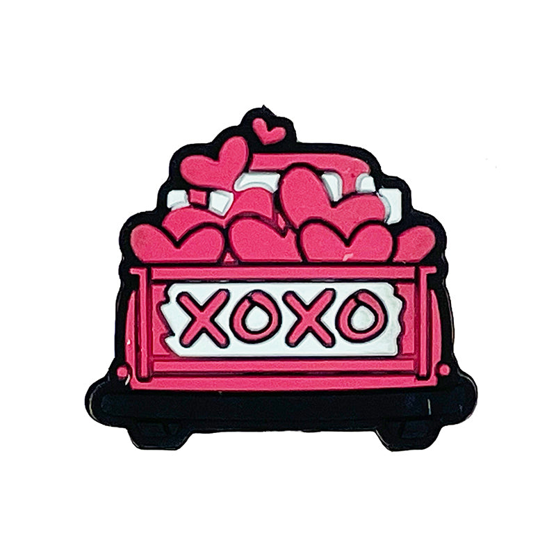 Silicone Focal Beads Heart XO Truck Bed with XOXO Tailgate 20pcs