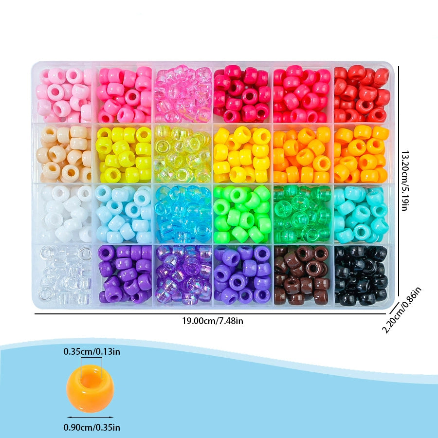 Pony Beads 9mm Mixed Solid and Transparent Colors 600pcs 2
