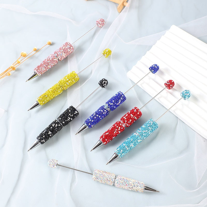 Beadable Pen Full Rhinestone Colorful Ballpoint Ink