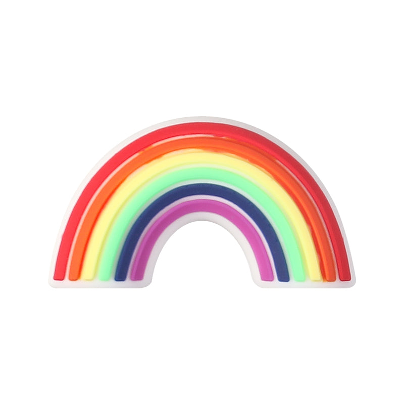 Silicone 3D Focal Beads Smiling Sun Rainbow Flowers Holding Flower Charm 20Pcs 10