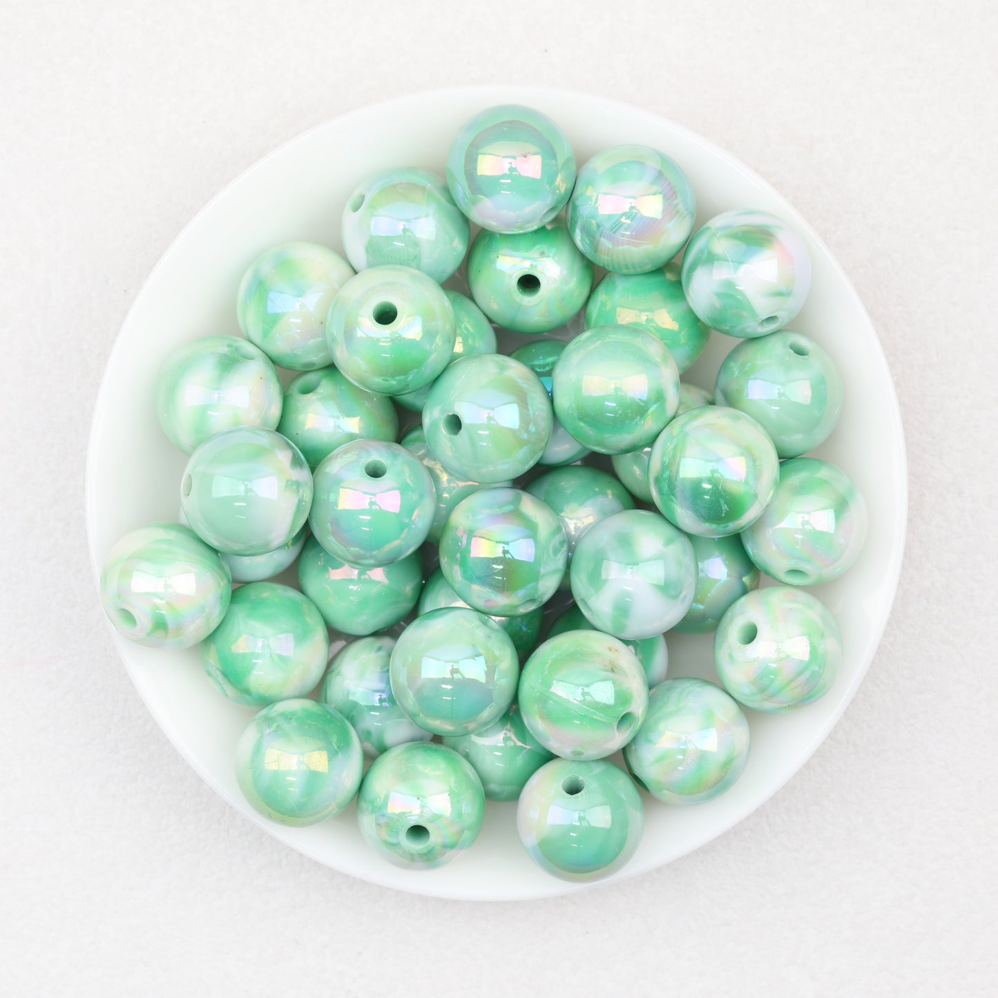 Marbled Pattern Acrylic Round Beads 16mm 50pcs 6