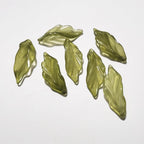 Czech Glass Beads Seaweed Leaf 14x37mm Translucent Green Blue Jasper 100pcs 6