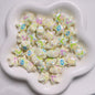 Hand-Painted Star Acrylic Beads 22mm Glossy Pastel 5pcs 10