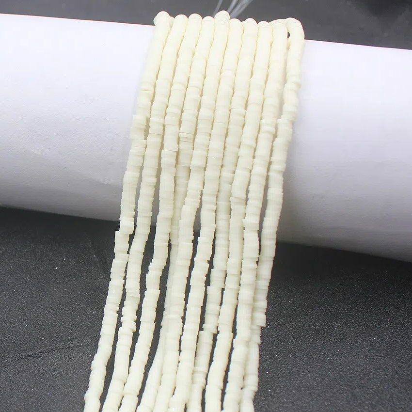 Flat Clay Beads 4mm Solid Color Polymer Disc 10strands 5
