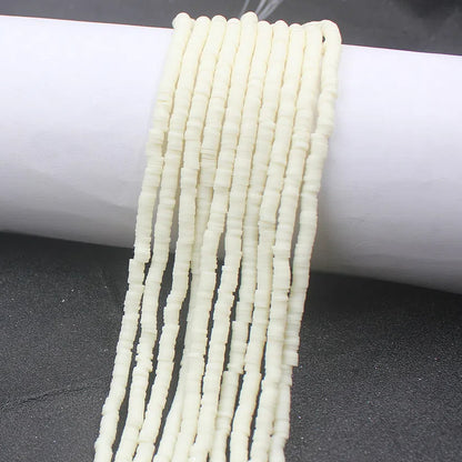 Flat Clay Beads 4mm Solid Color Polymer Disc 10strands 5