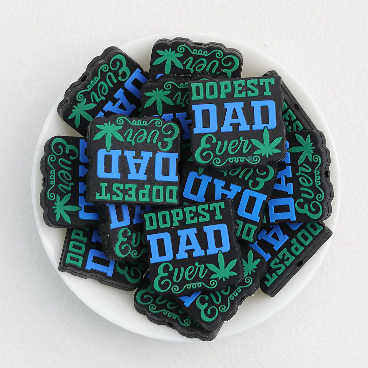 Silicone Focal Beads Dad Theme Legendary Dad Best Ever 20pcs