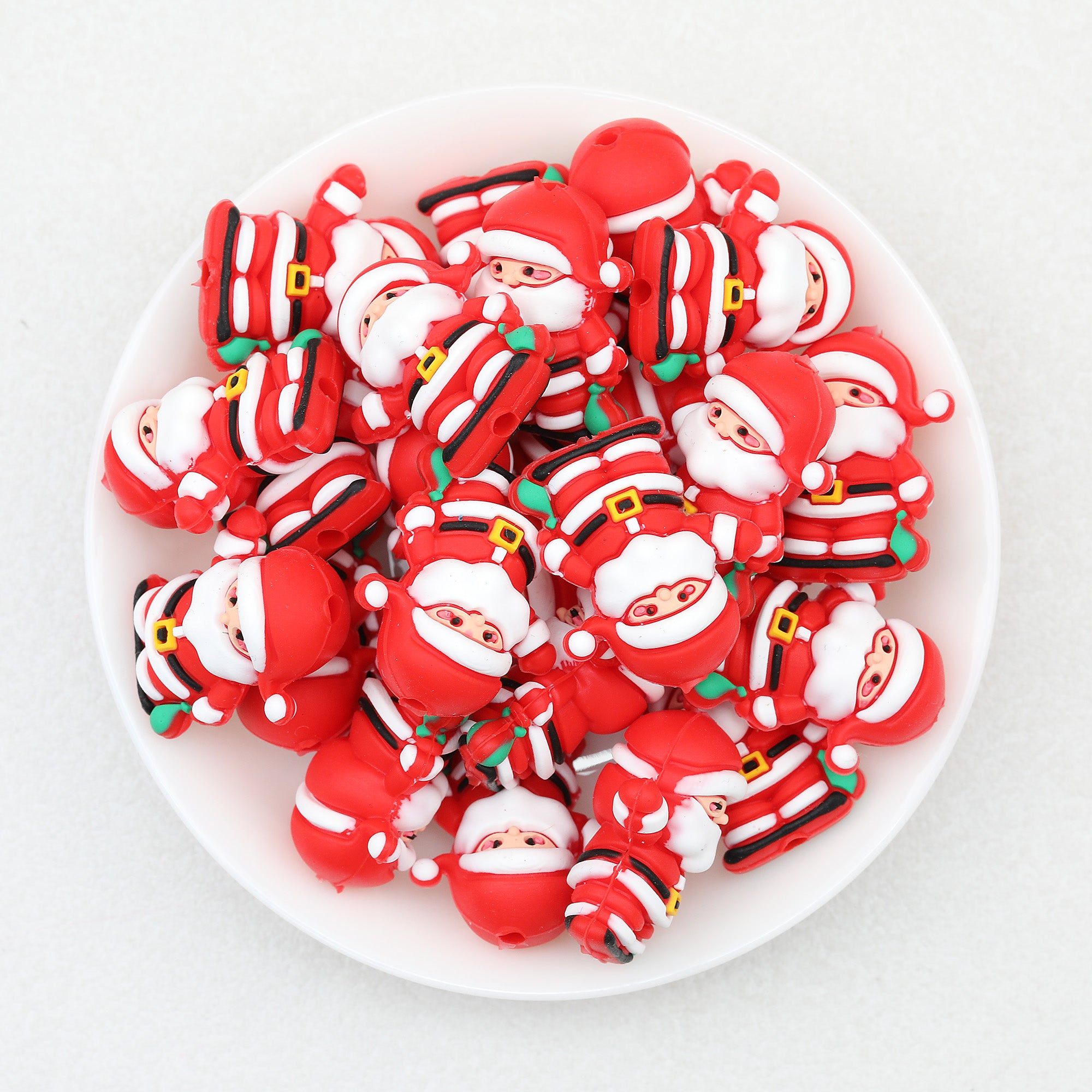 Christmas 3D Santa Claus Silicone Focal Beads 20pcs 2