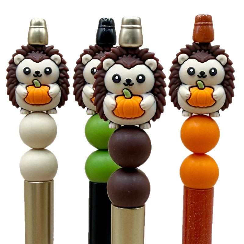 Silicone 3D Hedgehog Pumpkin Focal Beads 20 pcs 5