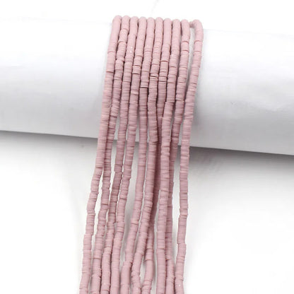 Flat Clay Beads 4mm Solid Color Polymer Disc 10strands 49