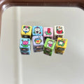 Tulip Cat Acrylic Square Beads 10mm Cute Cartoon Pastel 20pcs