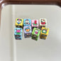 Tulip Cat Acrylic Square Beads 10mm Cute Cartoon Pastel 20pcs