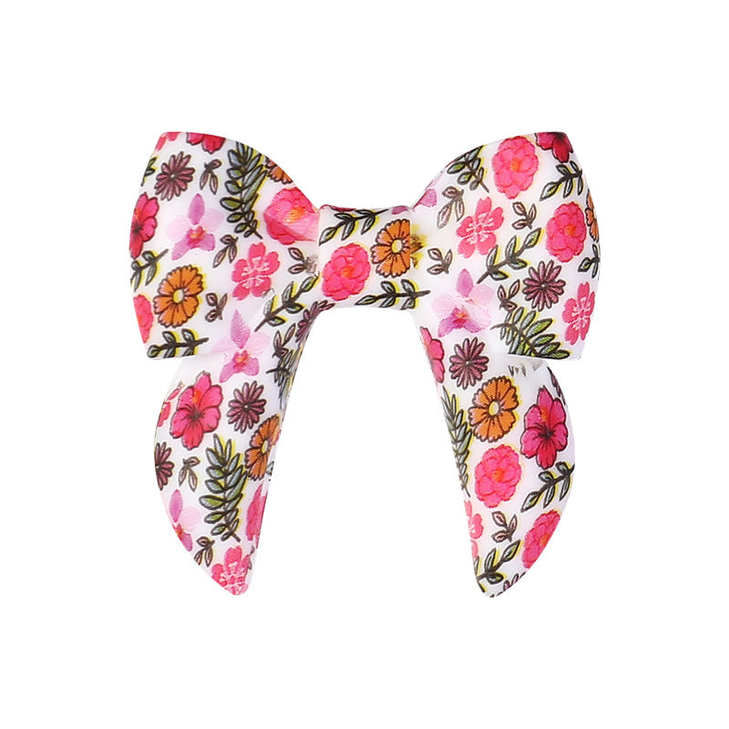 10pcs 3D Bow Printed Silicone Focal Beads