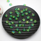 Star Frosted Glass Beads 8mm Aqua Glow Gold Flecks 100pcs 2