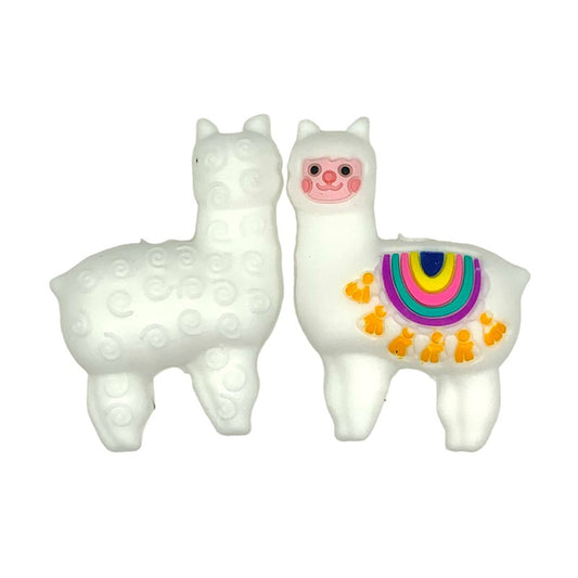Silicone 3D Focal Beads Rainbow Alpaca Colorful Saddle Design
