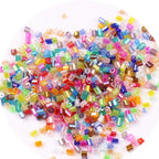 Iridescent Seed Bugle Glass Beads 3mm Mixed Colors 3000pcs 5