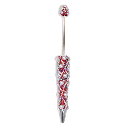 Beadable Pen with Rhinestone Pearl Chain Multicolor Rotating 5 Pcs 9