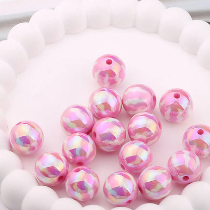 UV Plating Round Acrylic Beads 16mm Watermelon Stripe Printed 20pcs 4