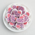 Mother's Day Heart Footprint Silicone Focal Beads 20 pcs