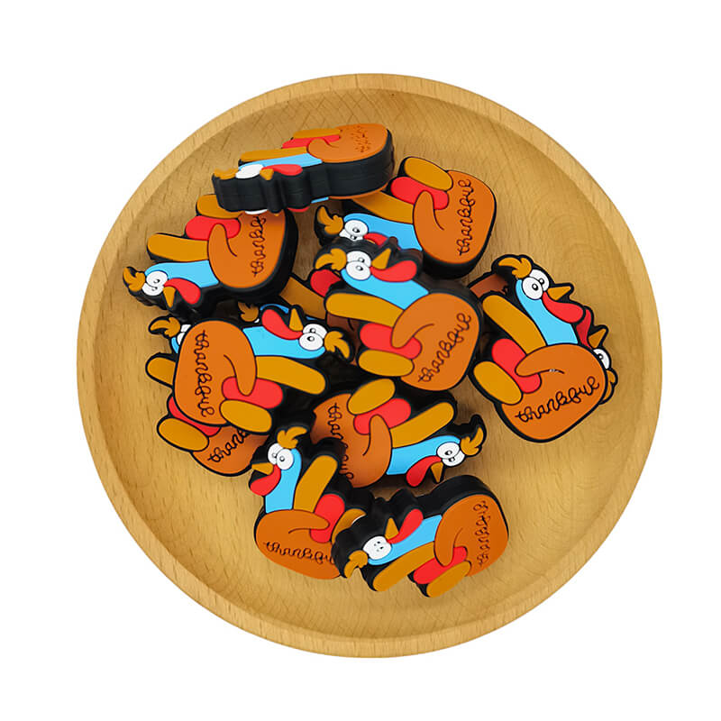 Silicone Focal Beads Thanksgiving Turkey Thanksgiv Textured Base 2