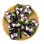 Silicone Focal Beads Cattle Cow Wearing Sunflower Garland Pink Snout 2