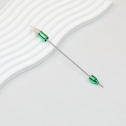 Beadable Double Head Point Drill Nail Tool Metal Handle 12.2cm - Green