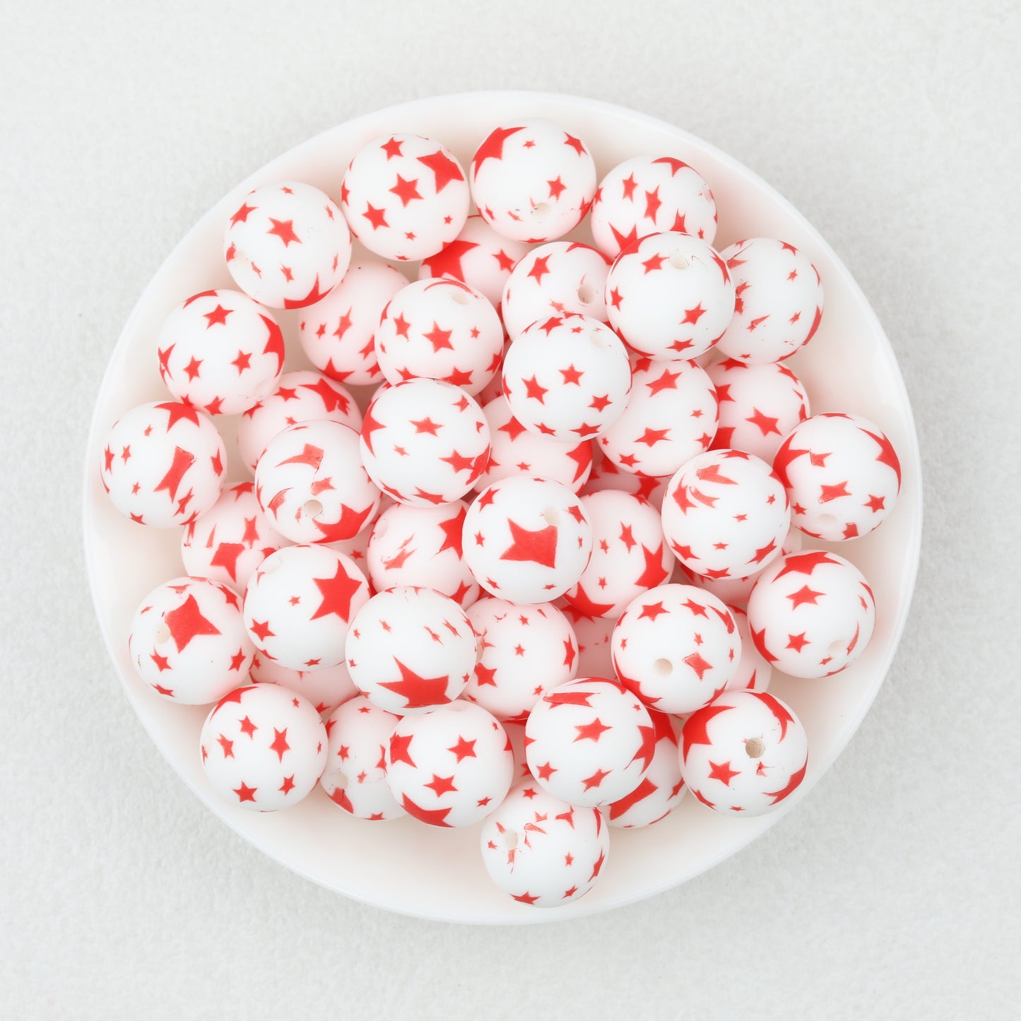 15mm Printed Leaf Pattern Silicone Round Beads 50pcs 6