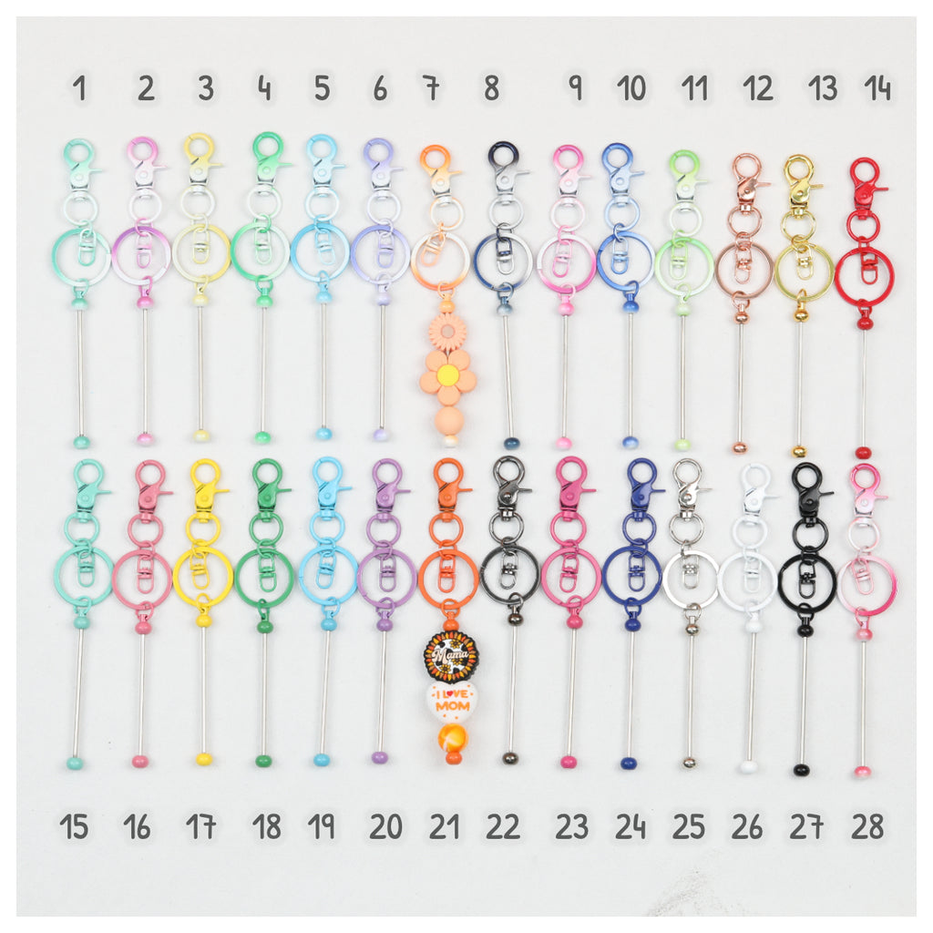 Beadable Gradient Color DIY Metal Keychain