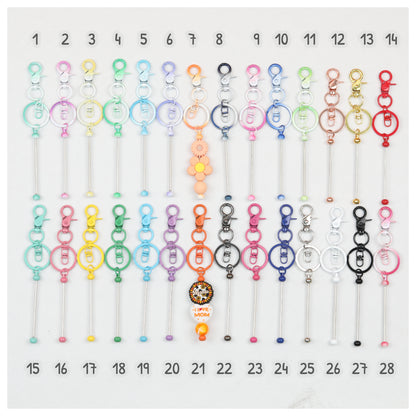 Beadable Gradient Color DIY Metal Keychain