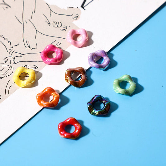 Acrylic Wavy Spacer Beads 16mm Multi Colored 100pcs 2