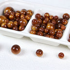 Faux Golden Nanmu Resin Round Beads 8-20mm 50pcs 3