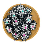 Silicone Focal Beads Checkered Ace Of Spades Hand Rock Sign 20pcs 4