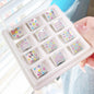 Christmas Square Acrylic Beads 16mm Gingerbread House Design 10pcs 14