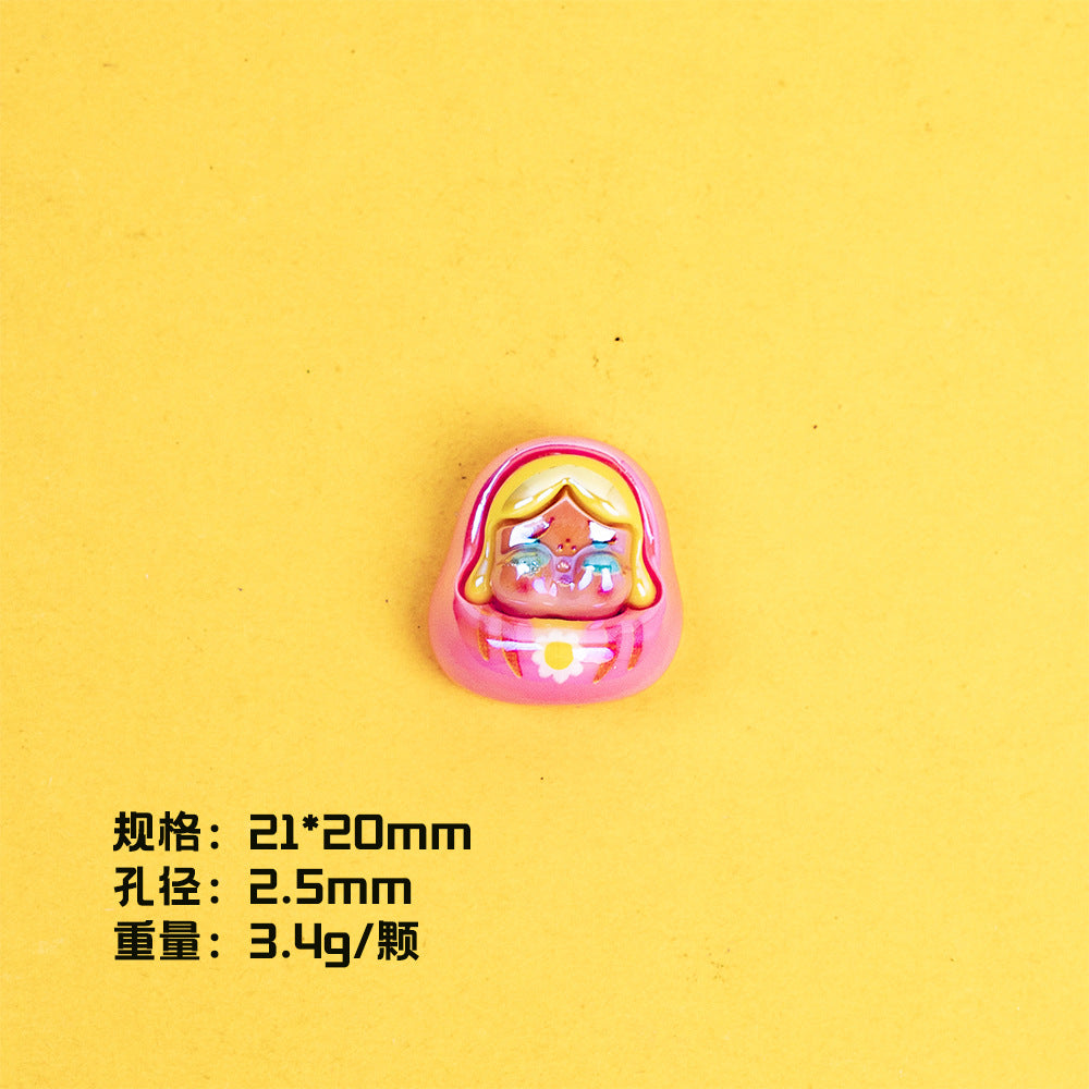 Plating POP BEAN Lucky Star Series Resin Beads Whimsical Characters 10pcs 8