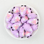 3D Pink Butterfly Dwarf  Silicone Focal Beads 20Pcs  2