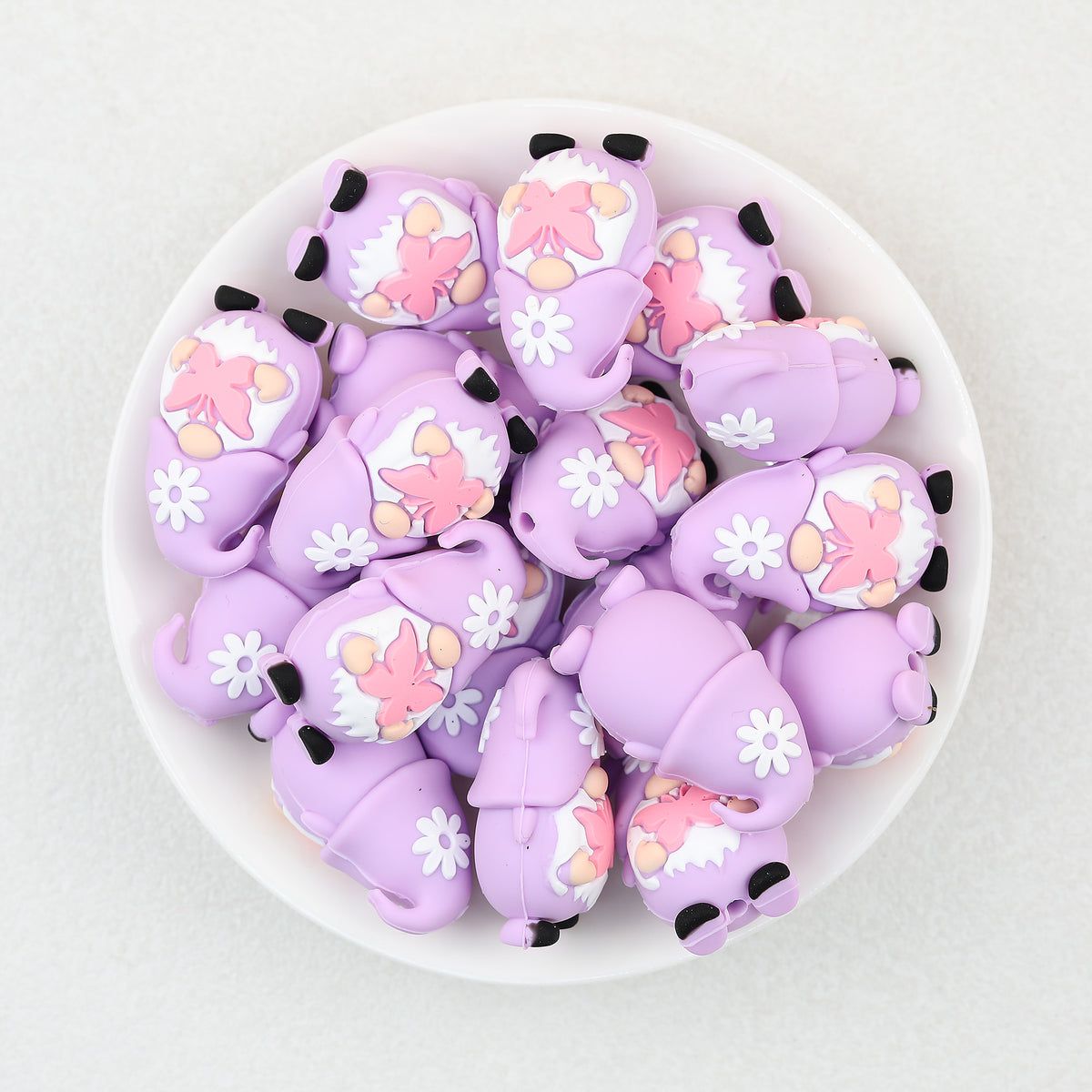 3D Pink Butterfly Dwarf  Silicone Focal Beads 20Pcs  2