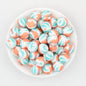 15mm Printed Pattern Round Silicone Beads 50pcs 6