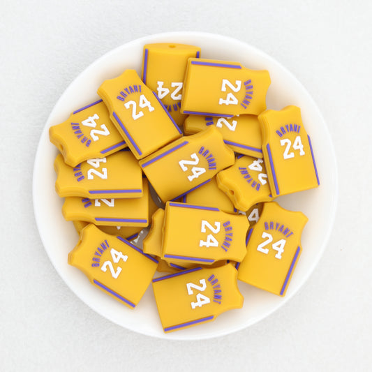 Basketball Jersey 24 Number Silicone Focal Beads 20pcs 2