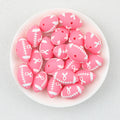 3D Pink Rugby Ribbon Silicone Focal Beads 20Pcs  2