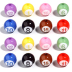 Colored Billiard Ball Round Acrylic Beads 16mm Glossy 10pcs 5