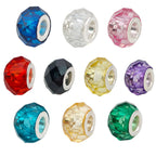 Acrylic Faceted Spacer Beads 14mm Transparent Large Hole 50pcs