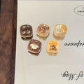 Autumn Tone Animal Square Acrylic Beads 16mm 10pcs