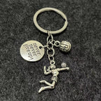 Alloy Horn Volleyball Player Keychain Metal Sports Charm 8